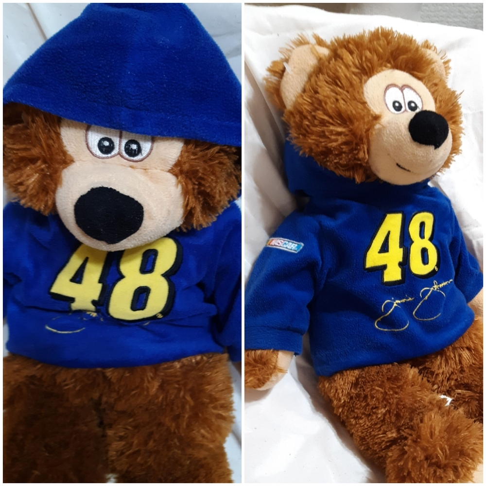 NASCAR Teddy Bear w Sweater stuffed Animal Toy #48 Jimmie Johnson 2009 Plush